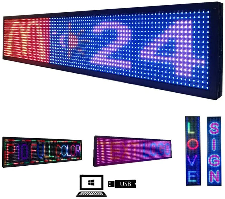 Programmable LED Board RGB Full Color Sign 1000 x190x55mm LED Sign Display with High Perfect Resolution and New SMD Technology
