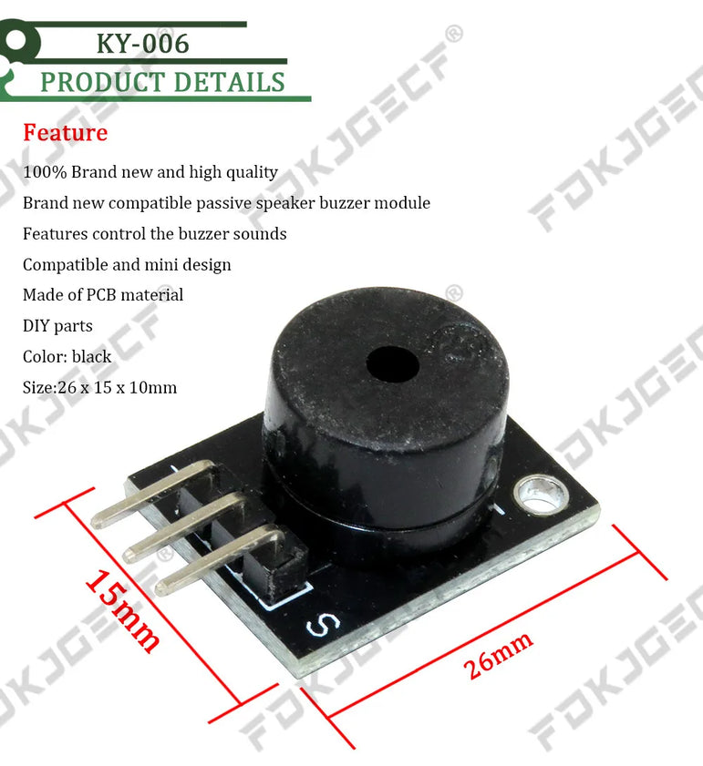 Passive Speaker Buzzer Module for Arduino Boards ky-006