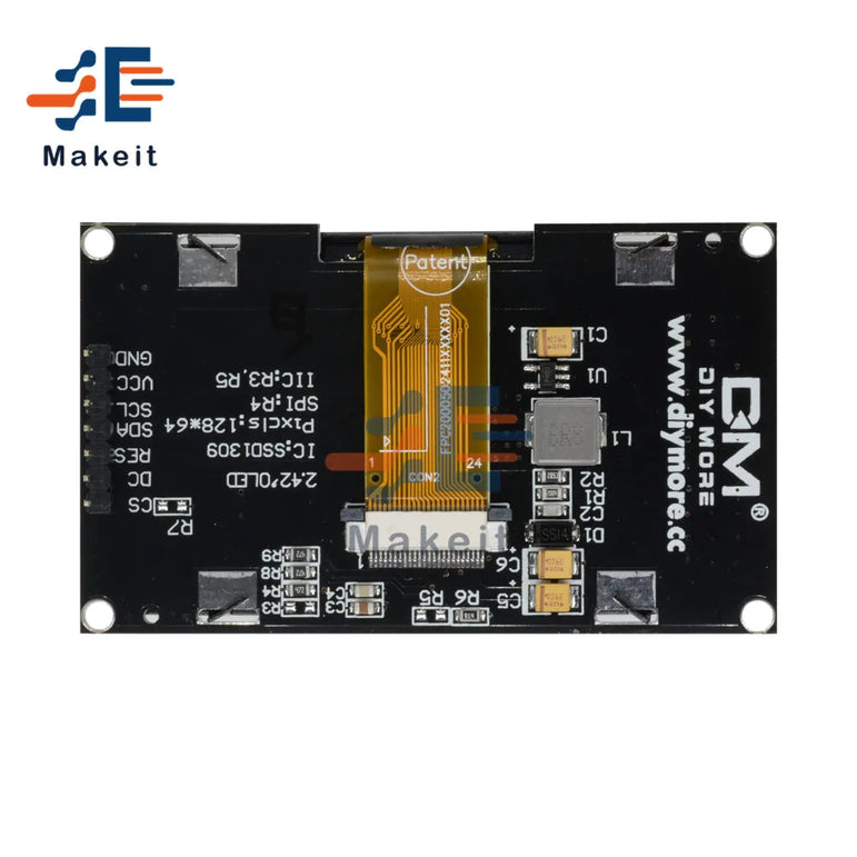 2.42 inch 2.42" OLED Display Module 128x64 LCD HD Display Screen Board Module IC I2C SPI Serial SSD1309 for Arduino C51 STM32