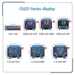 OLED 0.91 inch/0.96 inch/1.3 inch OLED display module IIC I2C SPI 128X64 I2C SSD1306 12864 LCD  White word