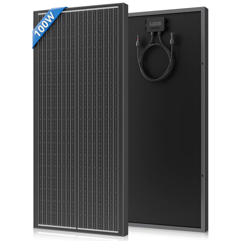 WERCHTAY 100W 12V 12BB Monocrystalline Solar Panel IP67 Waterwoof High-Efficiency & Easy to Install for RV Boat Roof Charging