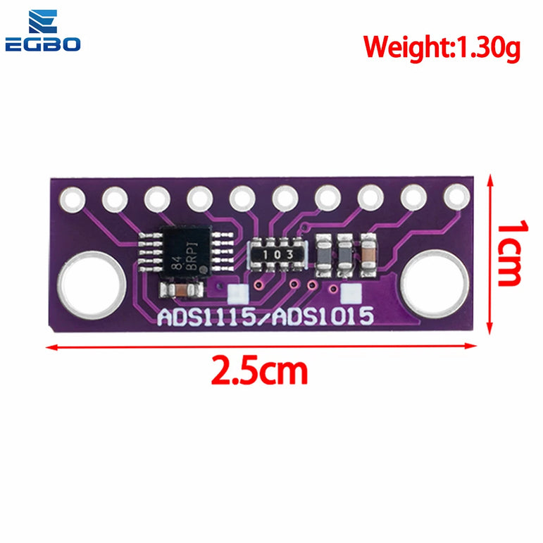 1PCS~10PCS EGBO 12 Bit/16 Bit I2C ADS1115 ADS1015  Module ADC 4 channel with Pro Gain Amplifier for Arduino RPi Purple Blue