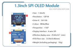 OLED 0.91 inch/0.96 inch/1.3 inch OLED display module IIC I2C SPI 128X64 I2C SSD1306 12864 LCD  White word