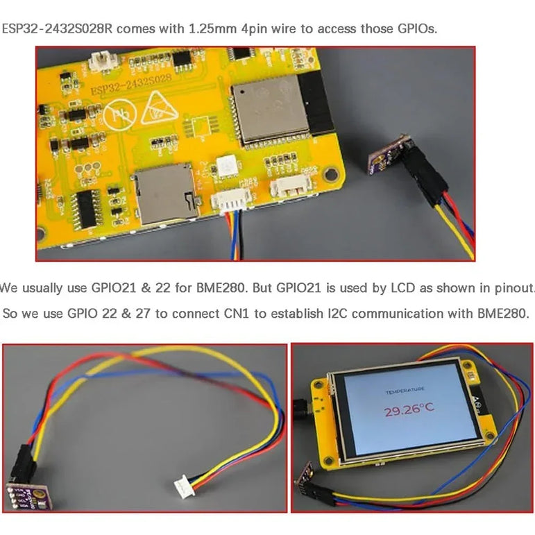 2.8" ESP32 Display ILI9341 Resistive Touchscreen TFT LCD Module ESP-WROOM-32 Development Board + Acrylic Case ESP32-2432S028R