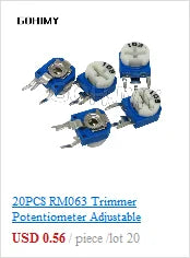 3590S Multiturn Potentiometer 500 1K 2K 5K 10K 20K 50K 100K ohm Potentiometer Adjustable Resistor 3590 102 202 502 103
