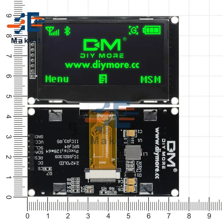 2.42 inch 2.42" OLED Display Module 128x64 LCD HD Display Screen Board Module IC I2C SPI Serial SSD1309 for Arduino C51 STM32
