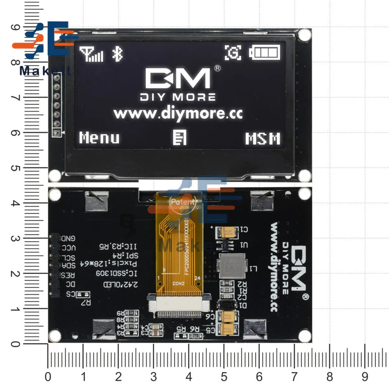 2.42 inch 2.42" OLED Display Module 128x64 LCD HD Display Screen Board Module IC I2C SPI Serial SSD1309 for Arduino C51 STM32