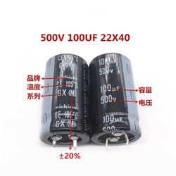 2Pcs/10Pcs 100uF 500V Nichicon GX/LQ 22x40mm 500V100uF Snap-in PSU Capacitor LGX2H101MELZ40