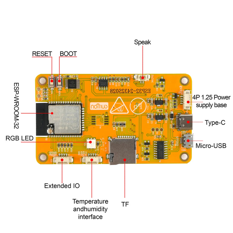 2.8" ESP32-2432S028R ESP32 Display ILI9341 Resistive Touchscreen TFT LCD Module ESP-WROOM-32 Development Board or Acrylic Case