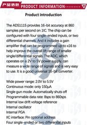 1PCS~10PCS EGBO 12 Bit/16 Bit I2C ADS1115 ADS1015  Module ADC 4 channel with Pro Gain Amplifier for Arduino RPi Purple Blue