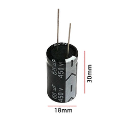 450V68uf 18x30mm Aluminum Electrolytic Capacitor 68uf 450v 450v68mfd 450v68mf 68mf450v 68mf 68MFD 450Volt 450wv 450vdc 450v 68uf