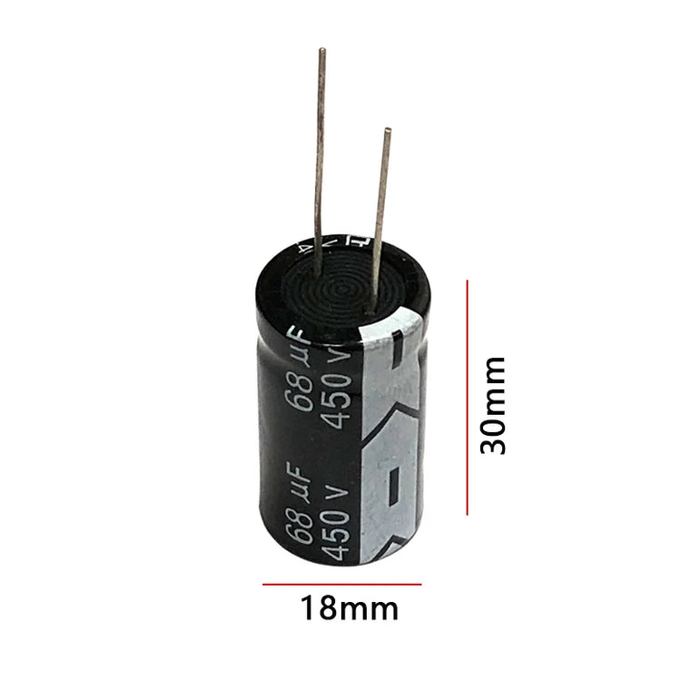 450V68uf 18x30mm Aluminum Electrolytic Capacitor 68uf 450v 450v68mfd 450v68mf 68mf450v 68mf 68MFD 450Volt 450wv 450vdc 450v 68uf