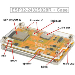 2.8" ESP32 Display ILI9341 Resistive Touchscreen TFT LCD Module ESP-WROOM-32 Development Board + Acrylic Case ESP32-2432S028R