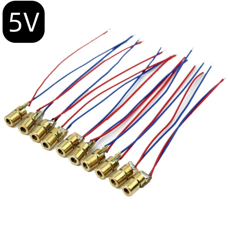 10/20pcs Adjustable Mini Laser Pointer Diode RED Dot Laser Diod Circuit 3V/5V 5mW 650nm Module Pointer Sight Copper Head