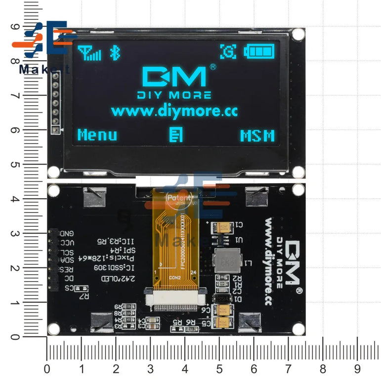 2.42 inch 2.42" OLED Display Module 128x64 LCD HD Display Screen Board Module IC I2C SPI Serial SSD1309 for Arduino C51 STM32