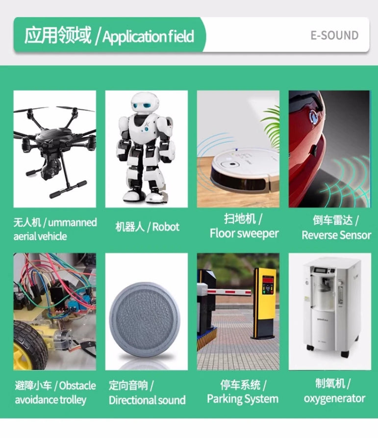 20PCS 40KHZ 16mm 12mm 10mm Ultrasonic Sensor 40KHZ Receiver Transmitter R and T TCT40-16T/R