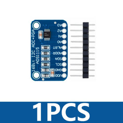 1PCS~10PCS EGBO 12 Bit/16 Bit I2C ADS1115 ADS1015  Module ADC 4 channel with Pro Gain Amplifier for Arduino RPi Purple Blue