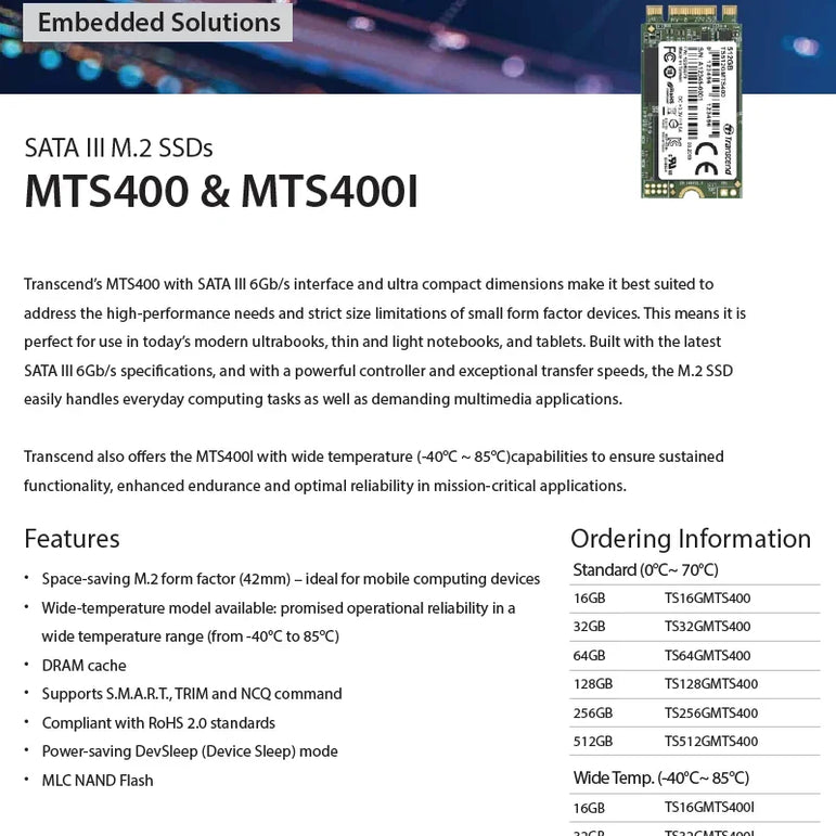 Original SSD TS32GMTS400 32GB 2242 volume SATA protocol M2 NGFF MLC Particle independent cache