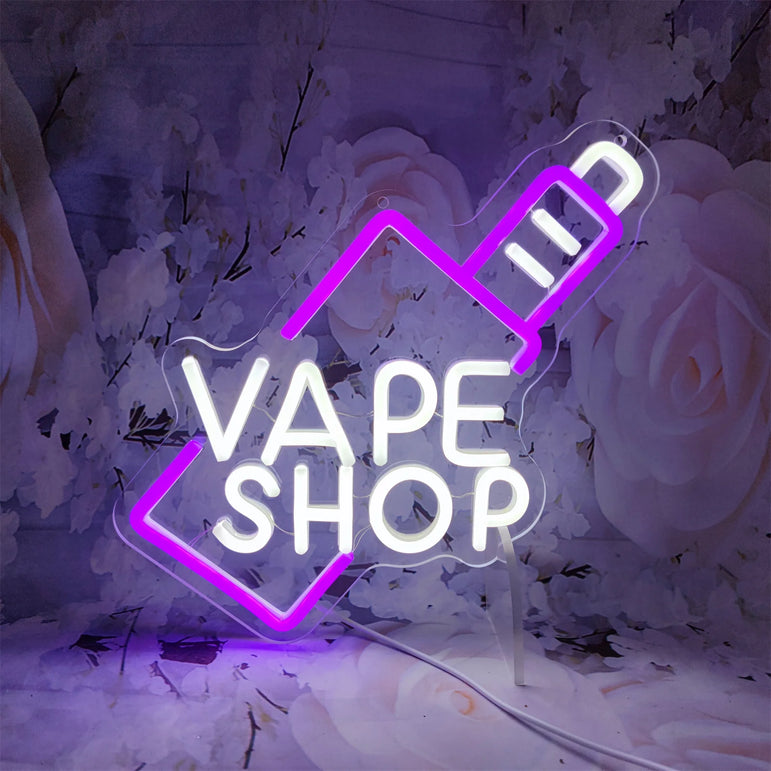 VAPE Shop LED Neon Sign Fit For USB charge Vape Shop Bar Bussiness Neon Light Sign Personalized Birthday Gift for Teen Neon Lamp