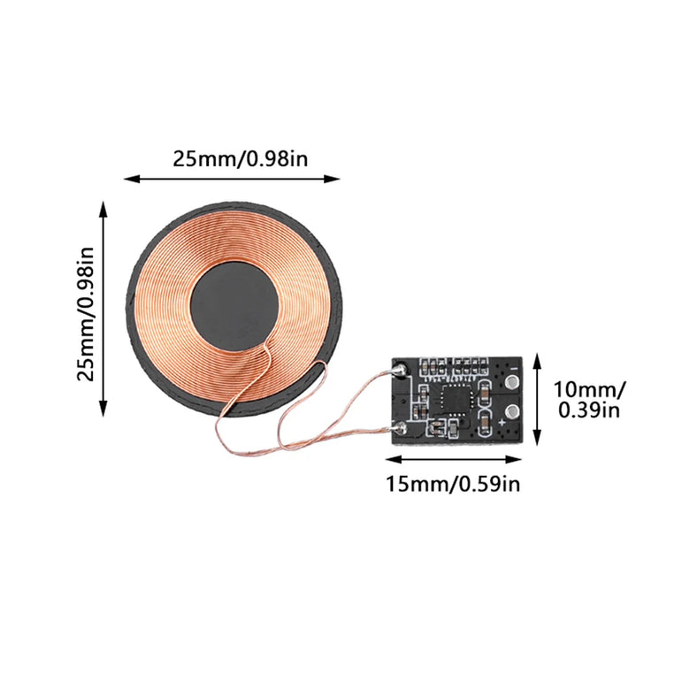3W 600mA/5W 1A Wireless Charging Receiver Module Small Coil Built-in 5V Charging Wireless Charger PCBA Board