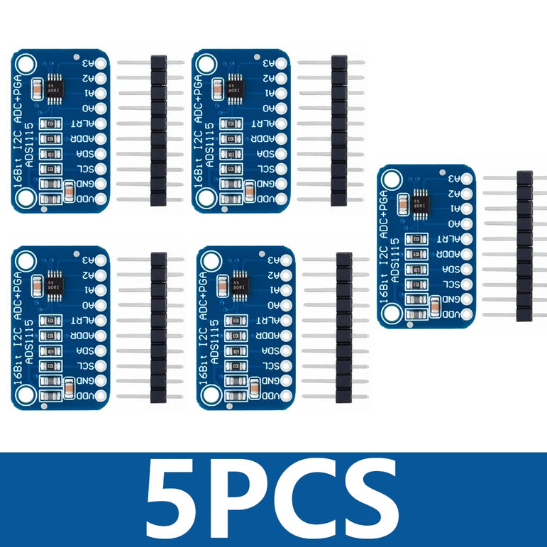 1PCS~10PCS EGBO 12 Bit/16 Bit I2C ADS1115 ADS1015 Module ADC 4 channel with Pro Gain Amplifier for Arduino RPi Purple Blue
