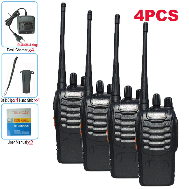 4PCS Original Baofeng BF888S Walkie Talkie 5W BF-888S 5KM UHF 400-470MHZ Transceiver Portable Two Way Radio BF 888S Intercom