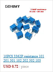 3590S Multiturn Potentiometer 500 1K 2K 5K 10K 20K 50K 100K ohm Potentiometer Adjustable Resistor 3590 102 202 502 103