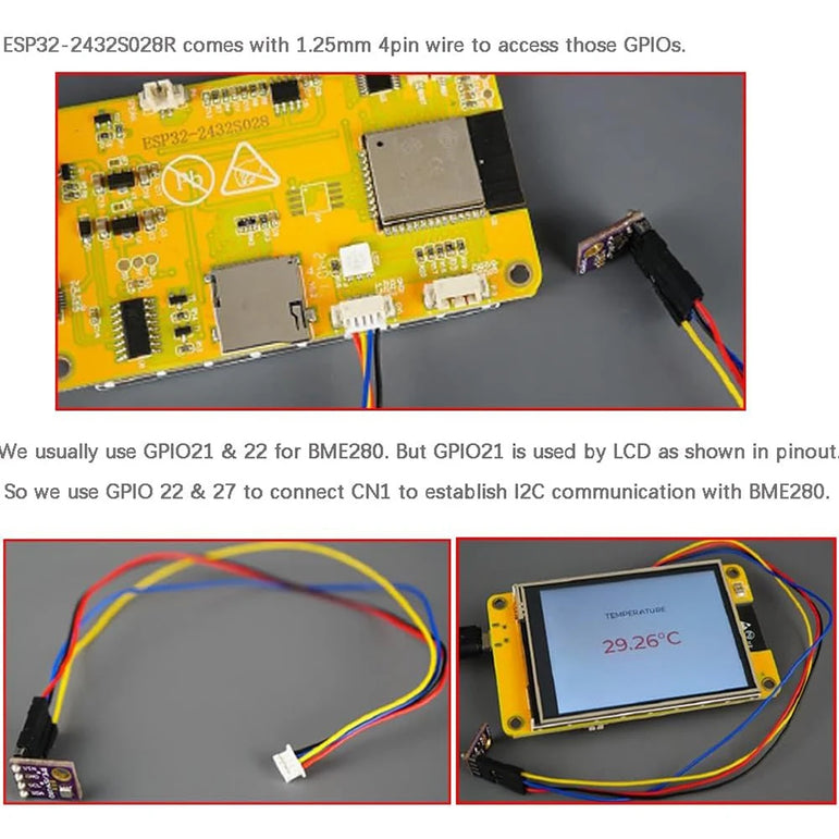 2.8" ESP32-2432S028R ESP32 Display ILI9341 Resistive Touchscreen TFT LCD Module ESP-WROOM-32 Development Board + Acrylic Case