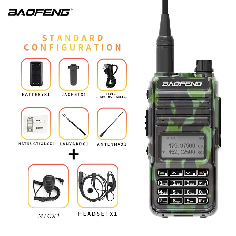Baofeng RD-K5 Ham Walkie Talkie High Gain Antenna Encryption Anti-interference Air Band 108-136 Mhz 5-10KM Uhf Vhf Two Way Radio