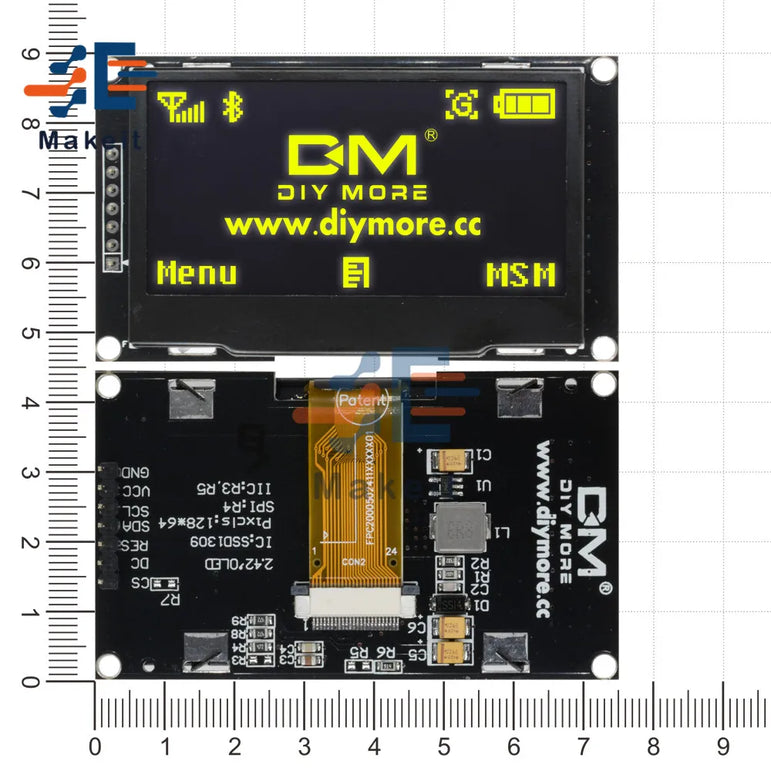 2.42 inch 2.42" OLED Display Module 128x64 LCD HD Display Screen Board Module IC I2C SPI Serial SSD1309 for Arduino C51 STM32