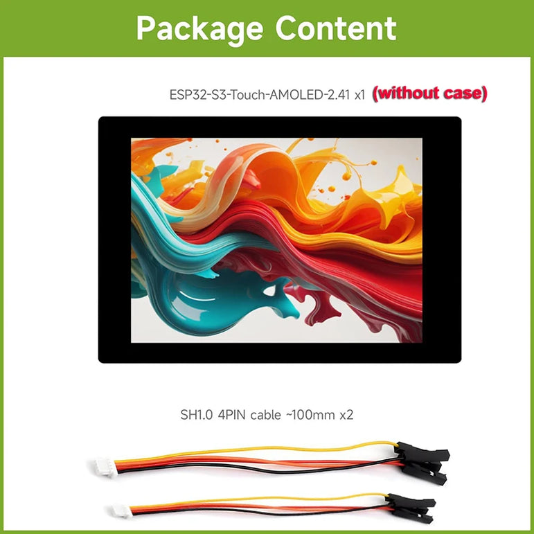 Waveshare ESP32-S3 2.41 inch AMOLED Display Development Board 600×450 Touchscreen ESP32 Display for Arduino IDE ESP-IDF HMI