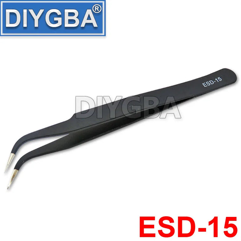 1PCS ESD-10 ESD-11 ESD-12 ESD-13 ESD-14 ESD-15 VETUS BGA ESD Stainless Steel Antistatic Tweezers SMD Reworking Soldering Tools