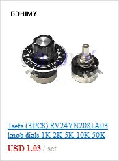 3590S Multiturn Potentiometer 500 1K 2K 5K 10K 20K 50K 100K ohm Potentiometer Adjustable Resistor 3590 102 202 502 103