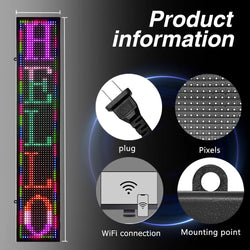 Programmable LED Board RGB Full Color Sign 1000 x190x55mm LED Sign Display with High Perfect Resolution and New SMD Technology