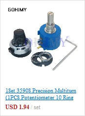 3590S Multiturn Potentiometer 500 1K 2K 5K 10K 20K 50K 100K ohm Potentiometer Adjustable Resistor 3590 102 202 502 103