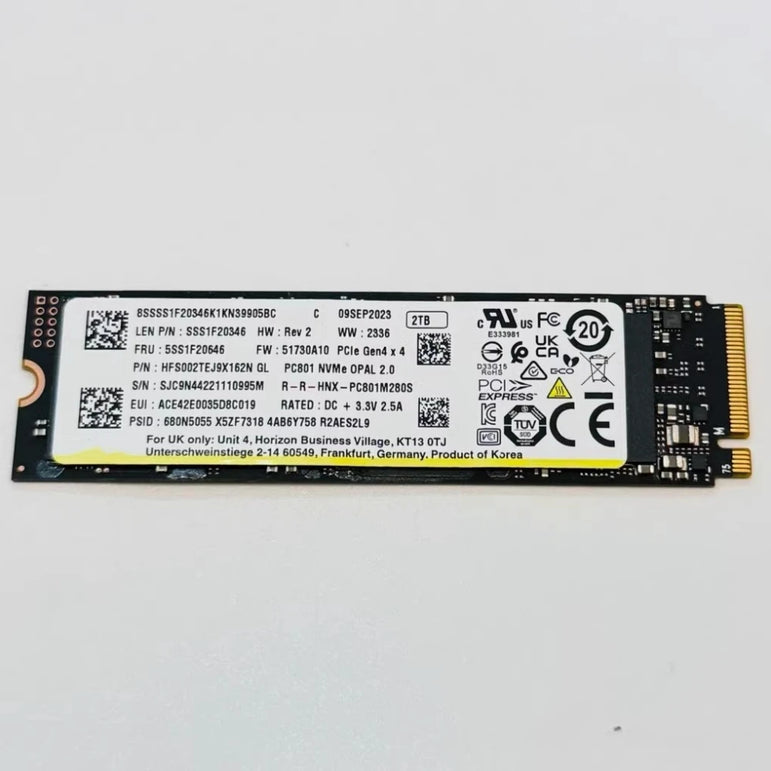 PC801 2T 1T 512G 256G 2280 NVME Alien Gungod SSD PCIE4.0 M.2 Solid State Drive  Original For SK hynix Hard Disk