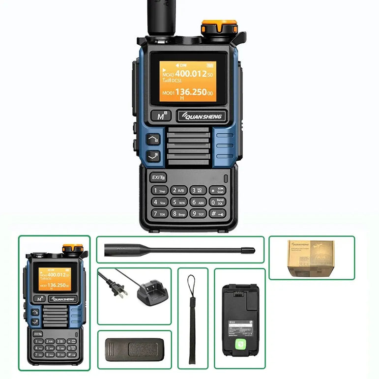 Quansheng UV-K6 Walkie Talkie 5W Air Band Radio Tyep C Charge UHF VHF DTMF FM Scrambler NOAA Wireless Frequency Two Way CB Radio