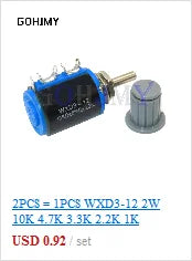 3590S Multiturn Potentiometer 500 1K 2K 5K 10K 20K 50K 100K ohm Potentiometer Adjustable Resistor 3590 102 202 502 103