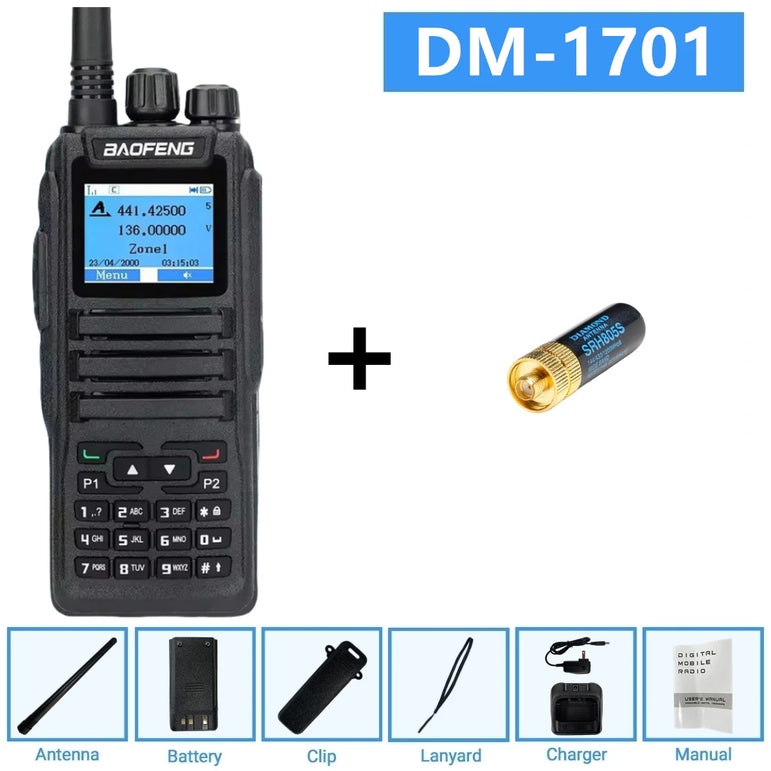 Baofeng Dm 1701 Digital Walkie Talkie Long Range dual Mode dmr Analog Open Gd77 Time slot Tier 1 +2 Radio 1801UV