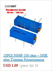 3590S Multiturn Potentiometer 500 1K 2K 5K 10K 20K 50K 100K ohm Potentiometer Adjustable Resistor 3590 102 202 502 103