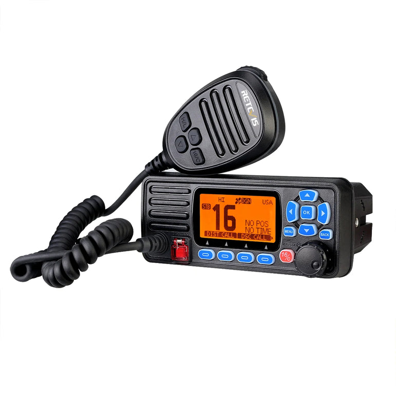 Retevis RA27 VHF Marine Radio Transceiver 25W IP67 Waterproof GPS NOAA Fixed-Mount Class D DSC Marine Transceiver (USA/INT/CAN)