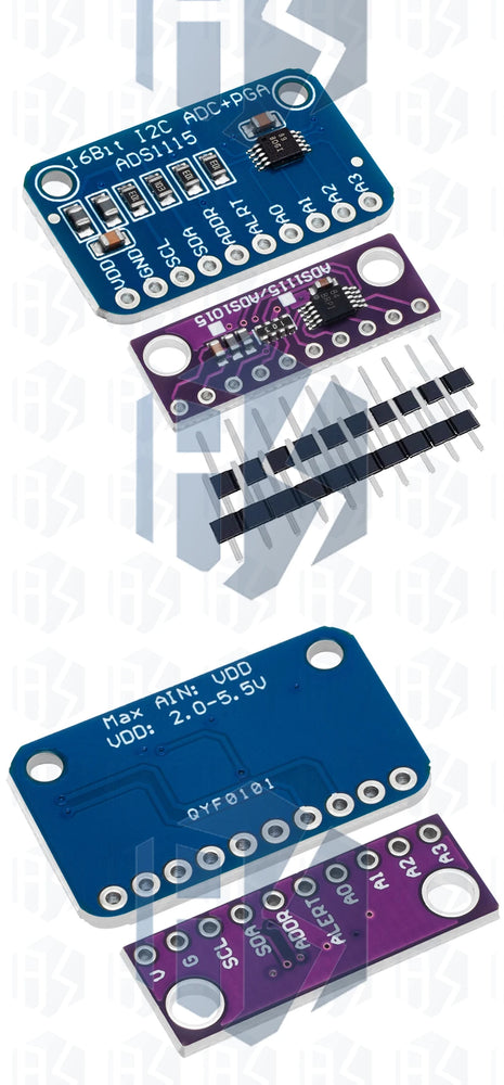 1PCS~10PCS EGBO 12 Bit/16 Bit I2C ADS1115 ADS1015  Module ADC 4 channel with Pro Gain Amplifier for Arduino RPi Purple Blue
