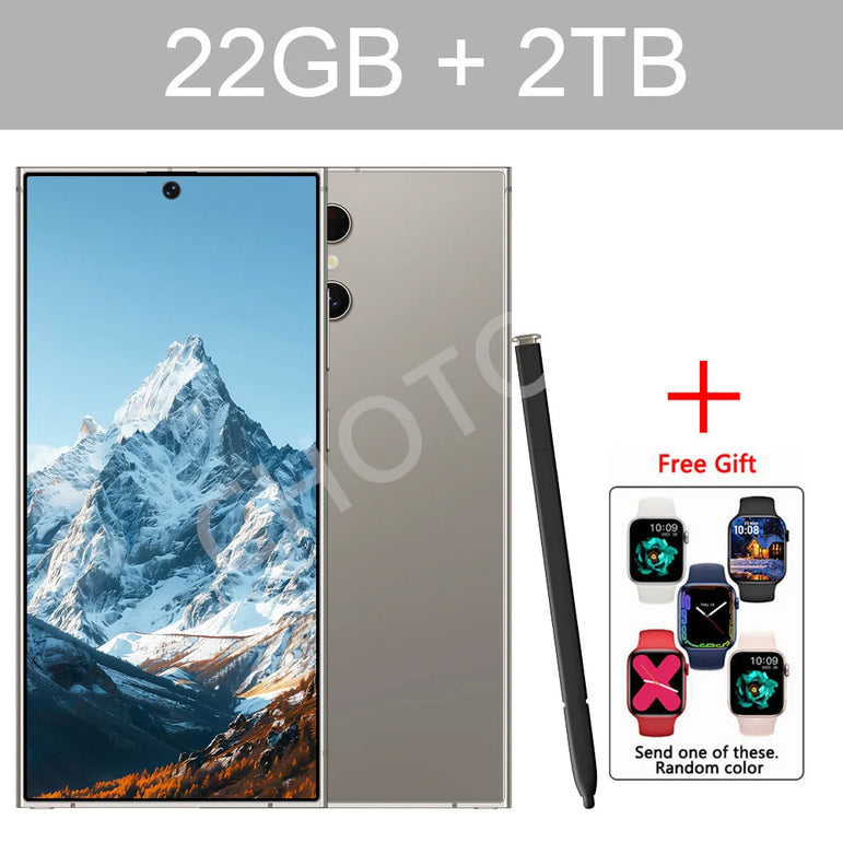 Original SMS 25 Ultra Smartphone 5G 22GB 2TB Dual Sim Cellphones Android 14 Cell Phone Face Recognition 7800mAh Mobile Phone