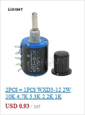 3590S Multiturn Potentiometer 500 1K 2K 5K 10K 20K 50K 100K ohm Potentiometer Adjustable Resistor 3590 102 202 502 103