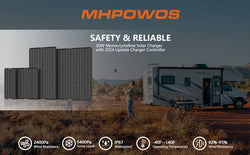 MHPOWOS Waterproof 30W 12V Solar Battery Charger & Maintainer 12 Volt Solar Panel Trickle Charging Kits for Car Boat Marine RV