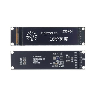 2.08 inch OLED Display 256X64 Pixel 2.08" SH1122 driver OLED LCD Module 7pin SPI Interface White With gray scale adjustment