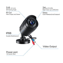ZOSI 1080P 4 Pack HD TVI Security Cameras Outdoor Indoor Weatherproof Bullet Surveillance Camera for Analog CCTV DVR System