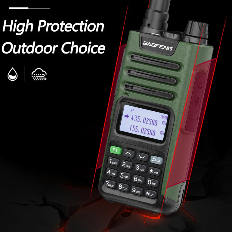 2PCS BAOFENG UV13 Pro V2 10W Waterproof Walkie Talkie UHF/VHF Dual Band UV13PRO with Typ-C Cable Upgrade of UV-10R Two Way Radio