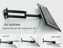 DL-123L-KYM3 Keyboard Tray mounted on wall 600x185mm for standing Working Keyboard Holder long arm