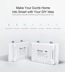 1/5 PCS Itead SONOFF 4CHR3/ PROR3 Wifi Smart Switch Module Wifi Smart Switch 433 Mhz RF Remote Control Switch Wifi 4 Gang Switch